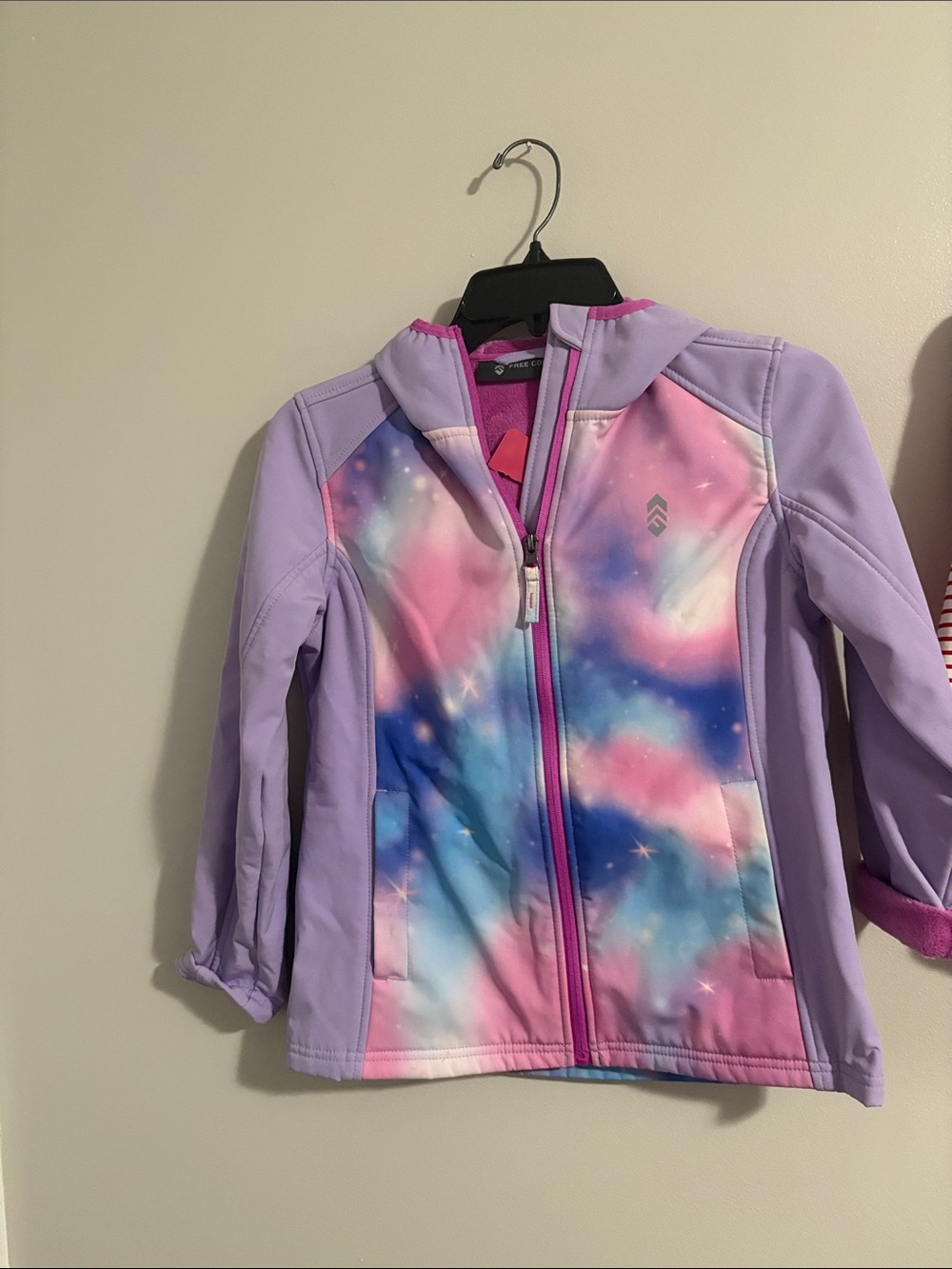 Free Country Girls' Purple Lavender & Pink Blue Galaxy Raincoat